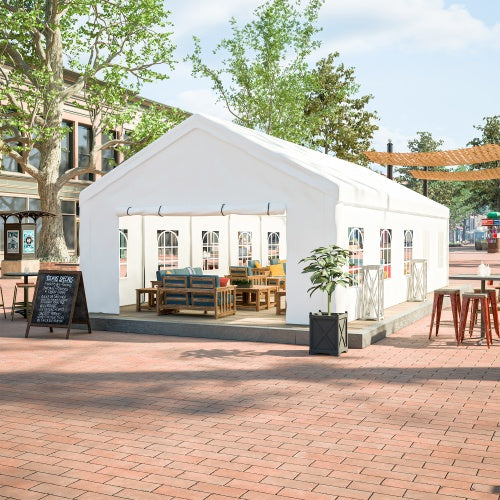 16x32FT Party Tent Heavy Duty, Large Wedding Event Shelters With 3 Storage Bags & Removable Sidewalls, Outdoor Canopy Gazebo Commercial Tents For Parties Carport Camping Garden Patio - Outdoor Chilling