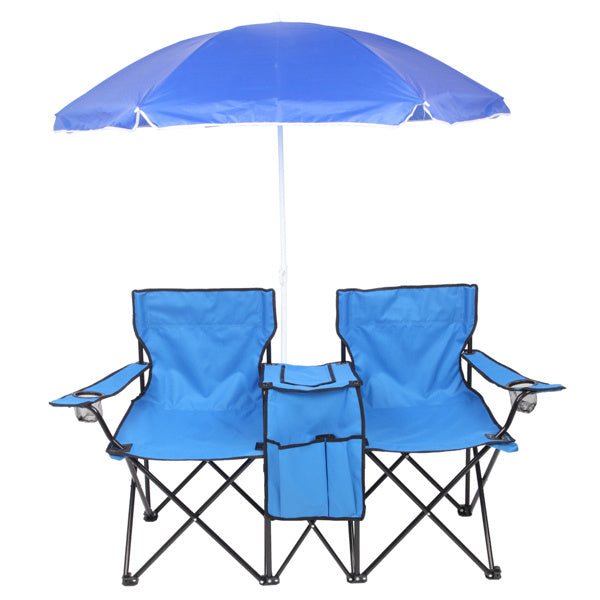 Outdoor Beach Fishing Chair With Umbrella In Blue - Outdoor Chilling