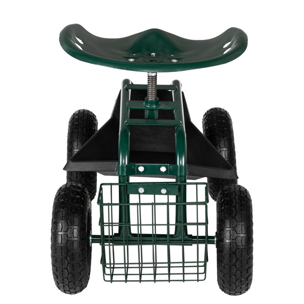Deep Green Short Handle Garden Seat Car - Outdoor Chilling