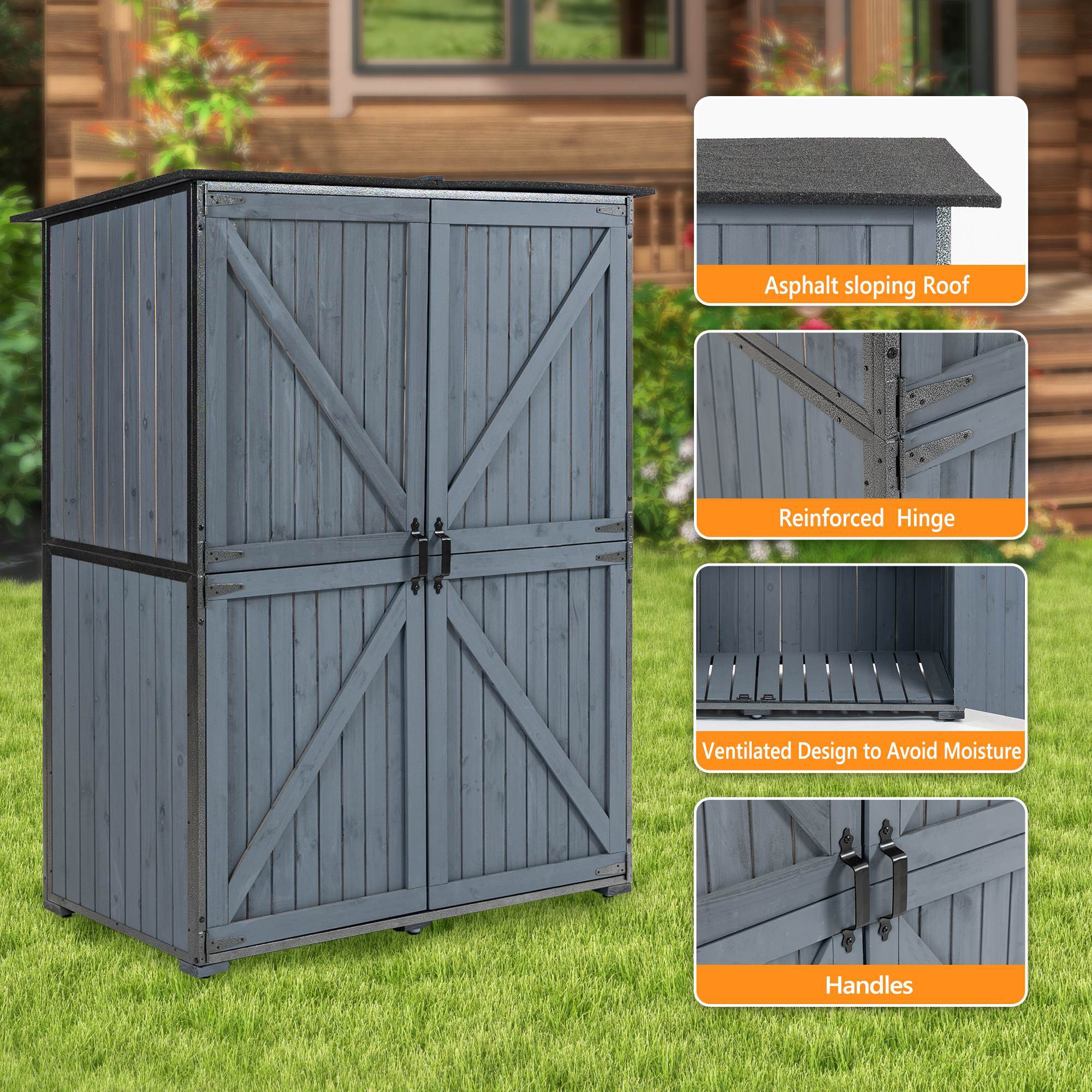 The Storage Shed Is Made Of A Sturdy Metal Frame And Durable Fir Wood, Which Is Sturdy And Durable. The Entire Frame Is Weather-resistant, Making It An Ideal Choice For Your Outdoor Living Space.