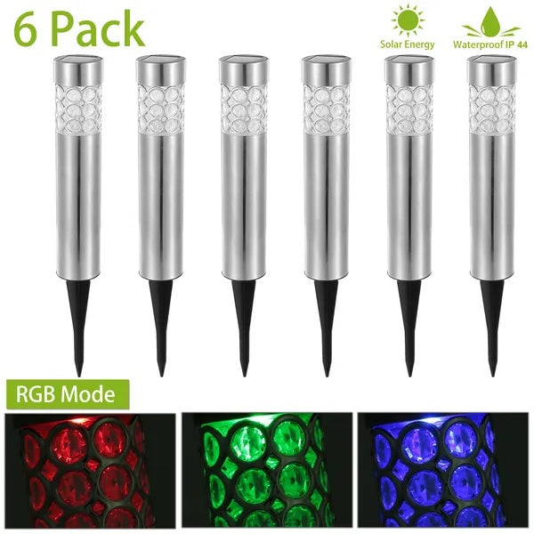 6 Pack Outdoor Solar Light IP44 Waterproof RGB Garden Lamp Landscape Lawn DEcor Light By Kacuyelin Boutique Store - Outdoor Chilling
