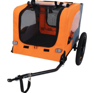 Utdoor Heavy Duty Collapsible Pet Bike Trailer With 16-Inch All Terrain Wheels & Universal Hitch Foldable Dog Cargo Carrier Cart For Bicycles - Outdoor Chilling