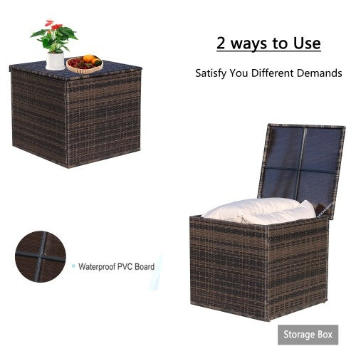Wicker Patio Furniture Storage Box - Outdoor Chilling
