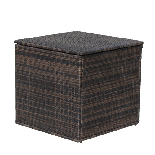 4 Piece Patio Sectional Wicker Rattan Outdoor Furniture Sofa Set With Storage Box Brown - Outdoor Chilling