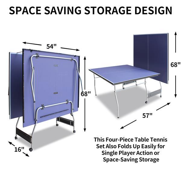 8-foot Medium-sized Table Tennis Table Foldable Portable Set - Outdoor Chilling