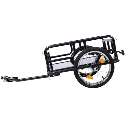 Foldable Bike Cargo Trailer With Universal Bike Hitch, Bicycle Wagon Trailer With 16 Wheels Reflectors, Large Loading Bike Trailer Storage Cart - Outdoor Chilling