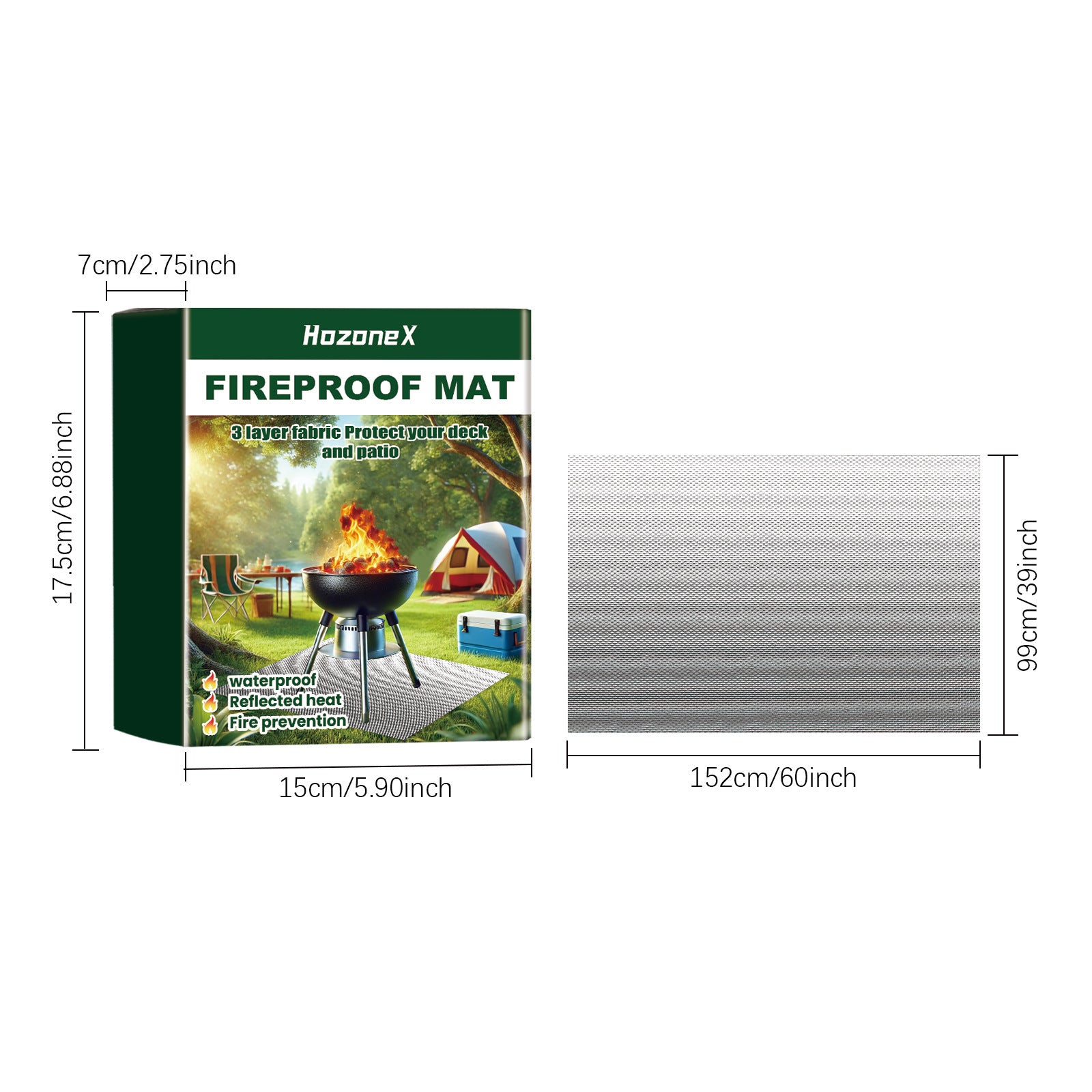 Portable Barbecue Fireproof Pad Outdoor Lawn - Outdoor Chilling