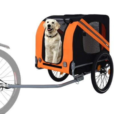 Large Folding Bike Trailer For Dogs 120LB Capacity All-Terrain Pet Carrier, Durable Steel Frame For Cycling, Jogging, Camping Outdoor Adventures - Outdoor Chilling