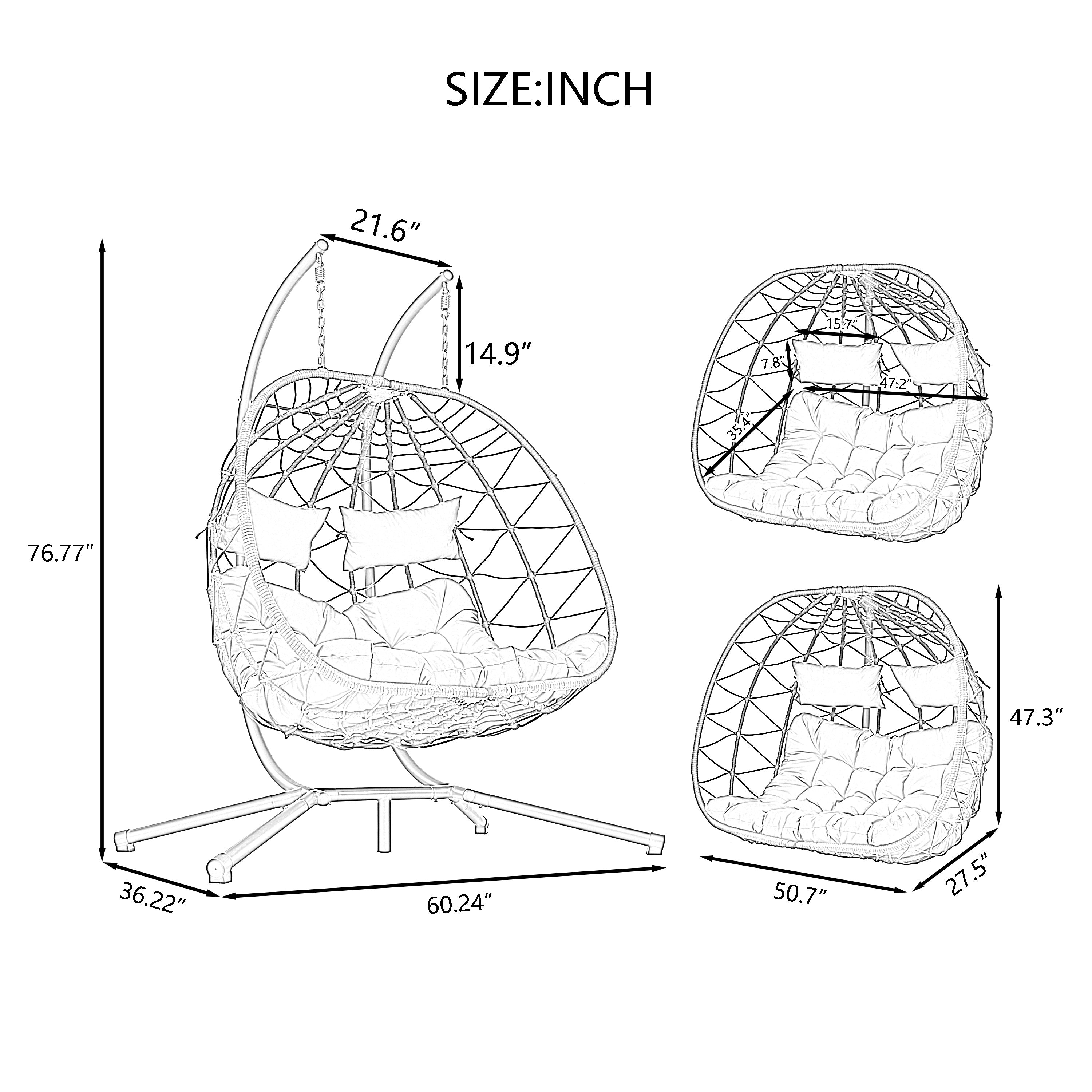 Two Person Hanging Egg Chair - Outdoor Chilling