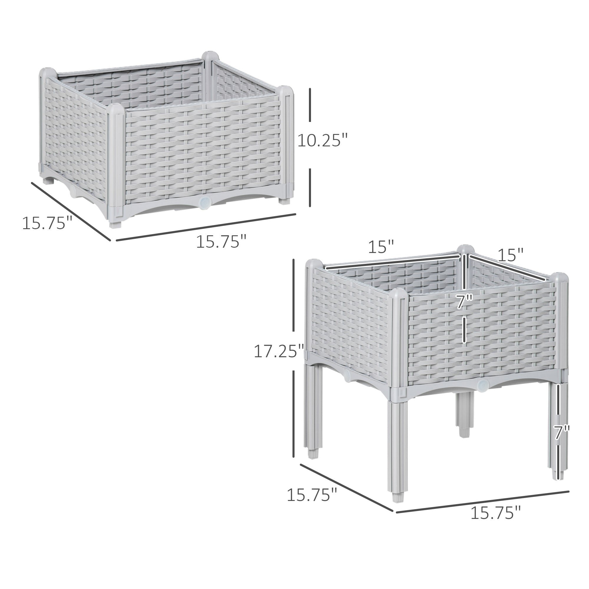 2-Piece Raised Garden Bed With Legs, Self-Watering Planter Box Raised Bed To Grow Flowers - Outdoor Chilling