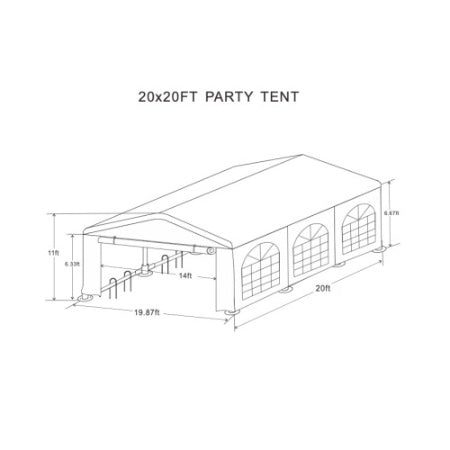 20x20 Feet Party Tent Heavy Duty Marquee Canopy Outdoor Wedding Tent Carport Events Shelter Tent For Parties BBQ With Storgae Carry Bags - Outdoor Chilling