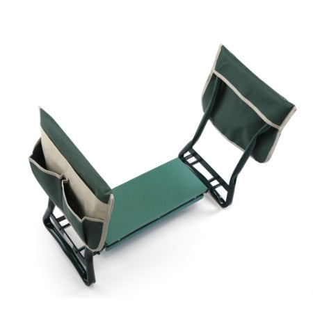 Outdoor 2-in-1 Garden Stool And Kneeler, Garden Bench With Tool Bags, Kneeling Pad, Gift For Parent, Portable, Green - Outdoor Chilling