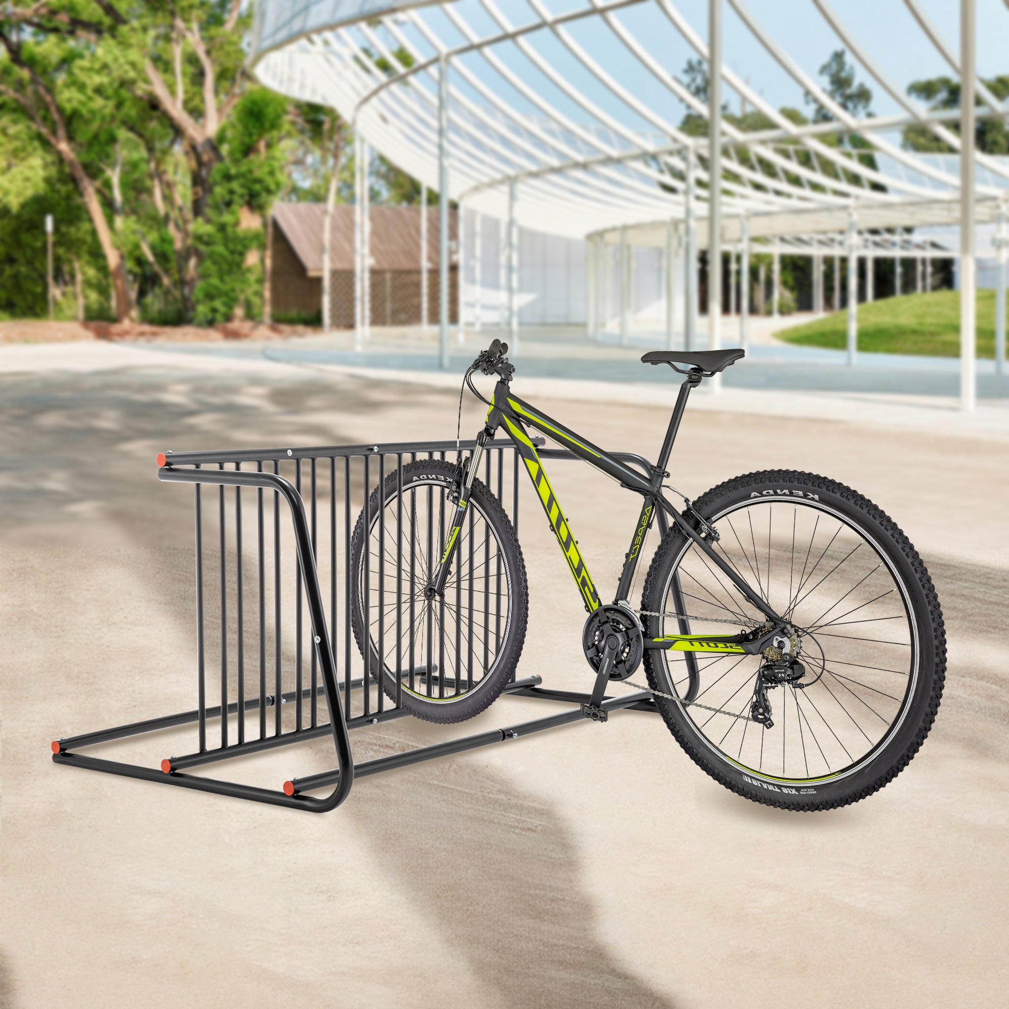10-Bike Heavy-Duty Outdoor Bike Rack - Double-Sided Steel Storage Stand For Garages, Yards & Shops - Easy Assembly - Outdoor Chilling