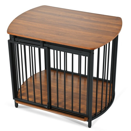 31.5 Furniture Style Dog Crate For Small And Medium Dogs, Wooden Cage Indoor Kennel Furniture, Modern Dog Crate End Table With Double-Doors - Outdoor Chilling