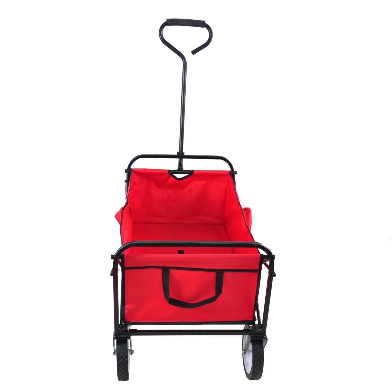 Folding Wagon Garden Shopping Beach Cart Red