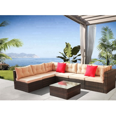 Patio Furniture Set PE Rattan Sectional Garden Furniture Corner Sofa Set - Outdoor Chilling