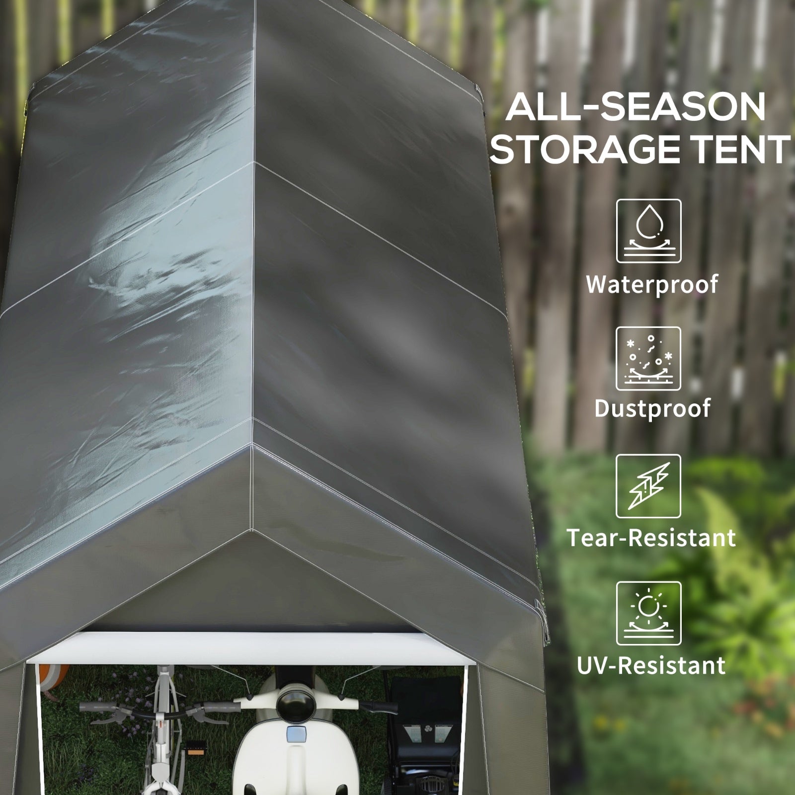 Outsunny 7' X 12' Garden Storage Tent, Heavy Duty Outdoor Shed, Waterproof Portable Shed Storage She - Outdoor Chilling