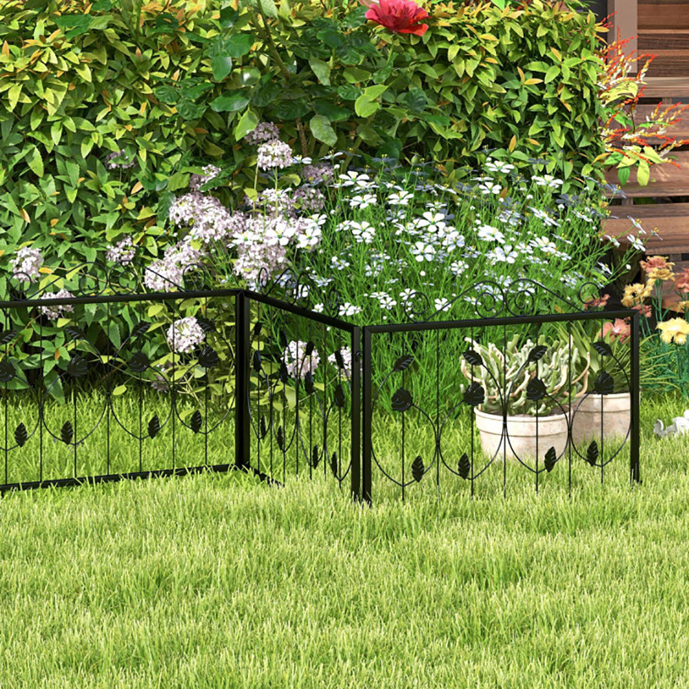 Decorative Garden Fence With 8 Panels Animal Barrier - Outdoor Chilling