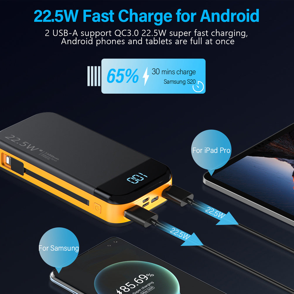 Comes With A 2-wire Digital Display Super Fast Charging Power Bank - Outdoor Chilling