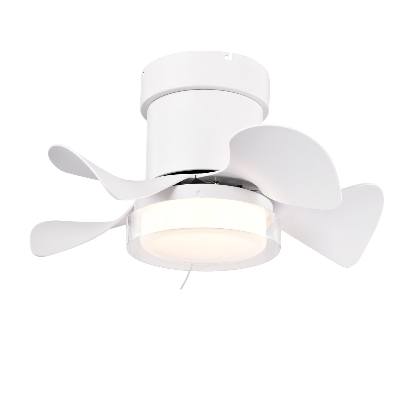 21 Inch Ceiling Fan With 3 Color Temperatures Light And Remote Control DC Motor Powerful And Low Noise Small Space Ceiling Fan For Kitchen Bedroom Dining Room Toilet Patio Matte White
