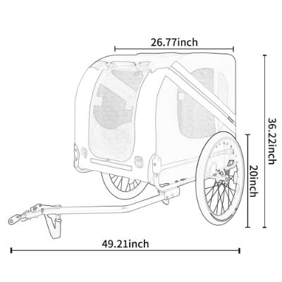 Large Folding Bike Trailer For Dogs 120LB Capacity All-Terrain Pet Carrier, Durable Steel Frame For Cycling, Jogging, Camping Outdoor Adventures - Outdoor Chilling