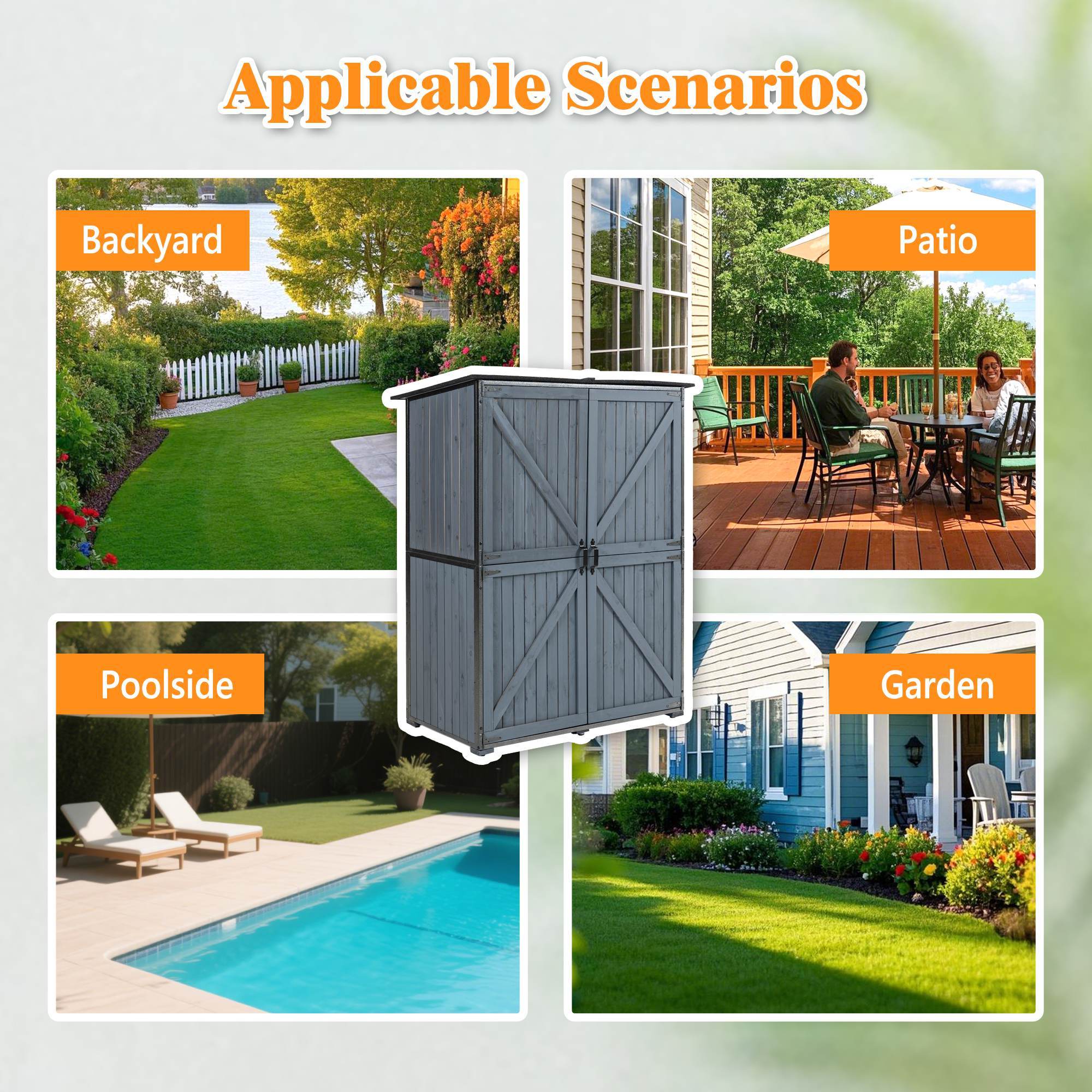The Storage Shed Is Made Of A Sturdy Metal Frame And Durable Fir Wood, Which Is Sturdy And Durable. The Entire Frame Is Weather-resistant, Making It An Ideal Choice For Your Outdoor Living Space.