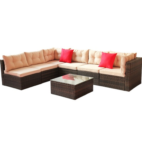 Patio Furniture Set PE Rattan Sectional Garden Furniture Corner Sofa Set - Outdoor Chilling