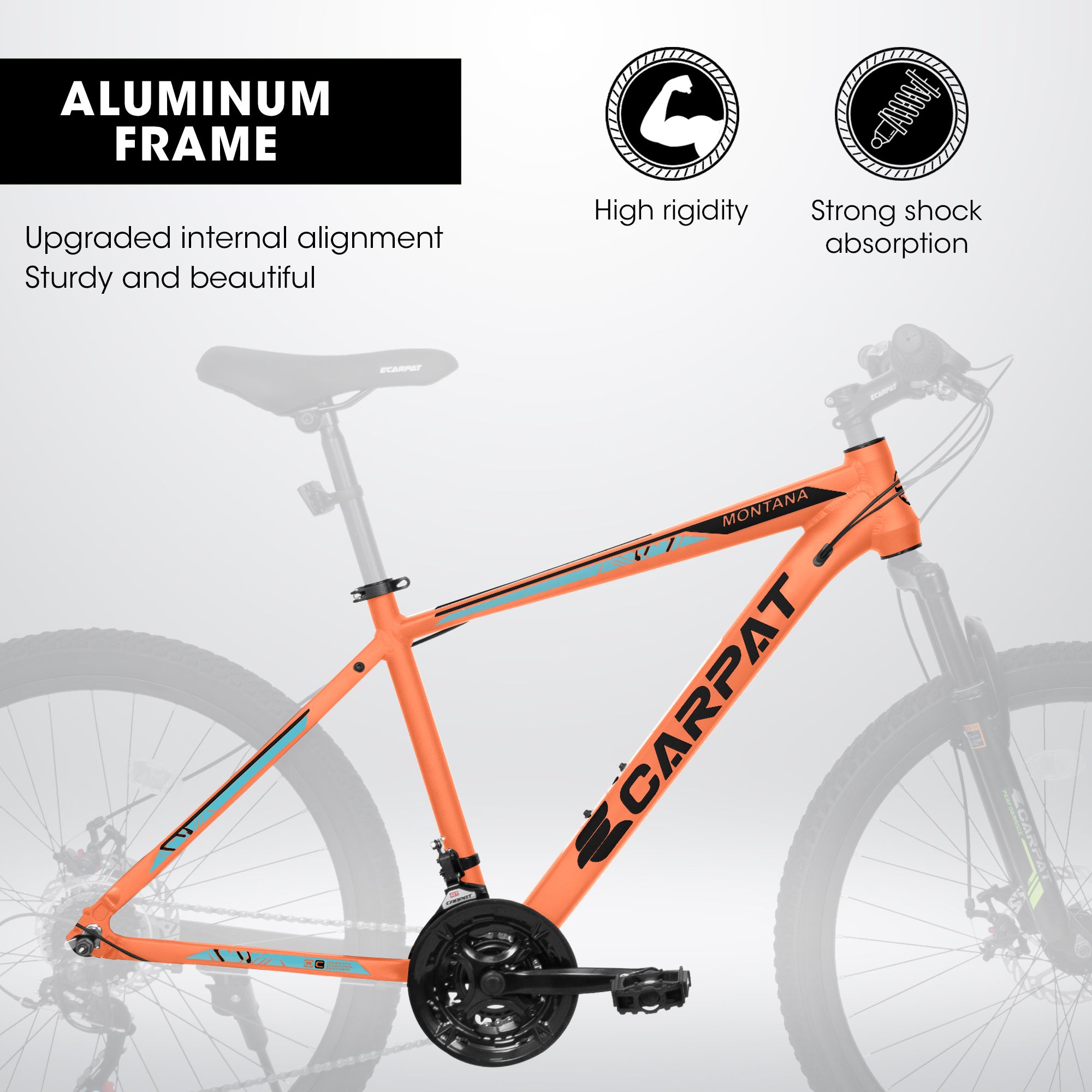 A26322 26-inch Mountain Bike Aluminum Frame Shock Absorbing Front Fork Bike 21-speed Disc Brake Mountain Bike - Outdoor Chilling