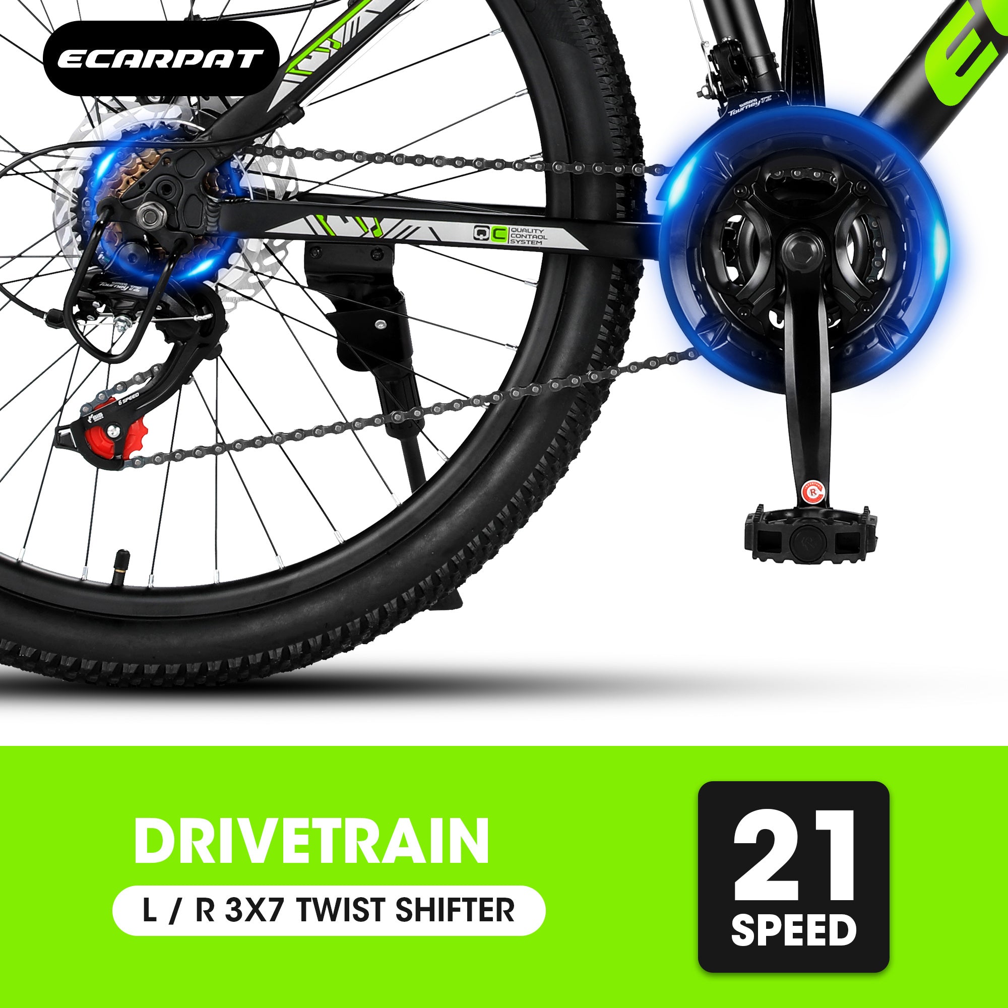 A24299 24 Inch Mountain Bike Bicycle For Adults Aluminium Frame Bike Shimano 21-Speed With Disc Brake - Outdoor Chilling