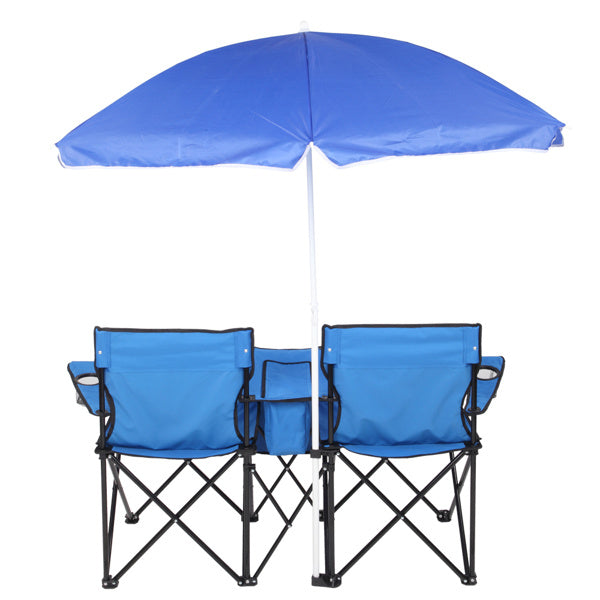 Outdoor Beach Fishing Chair With Umbrella In Blue - Outdoor Chilling