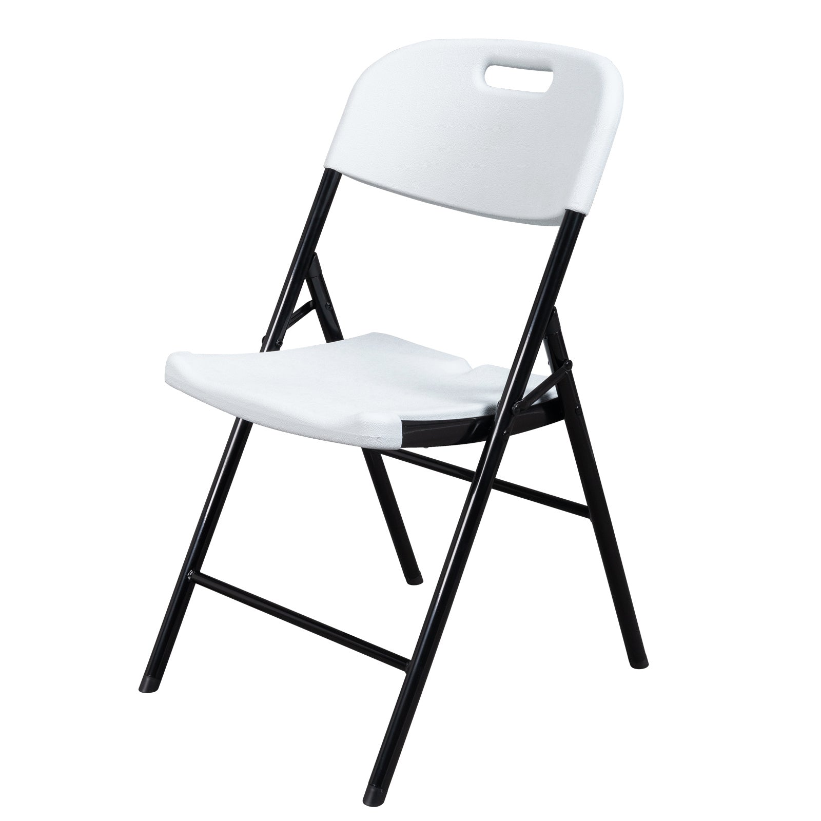 6pcs White Blow Molded Curved Back Seat Plastic Folding Chair For Courtyard - Outdoor Chilling