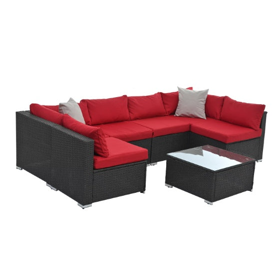 Patio Furniture PE Rattan And Tempered Glass Table - Outdoor Chilling