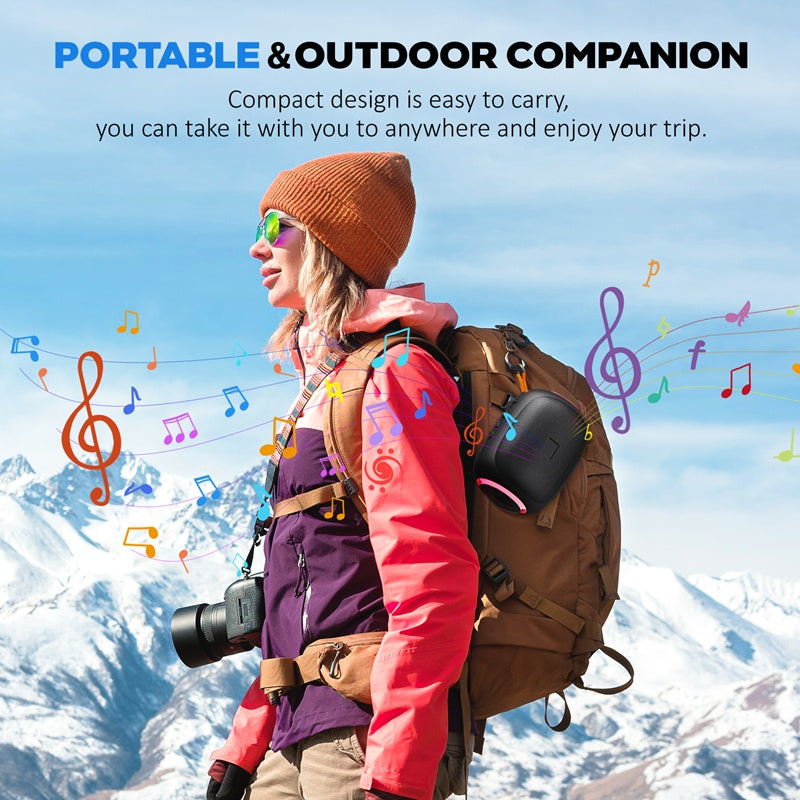 JYX L5 Portable Speaker & IPX7 Waterproof Bluetooth Speaker With LED Light & 8H Playtime Outdoor Speakers With Loud Stereo Sound - Outdoor Chilling