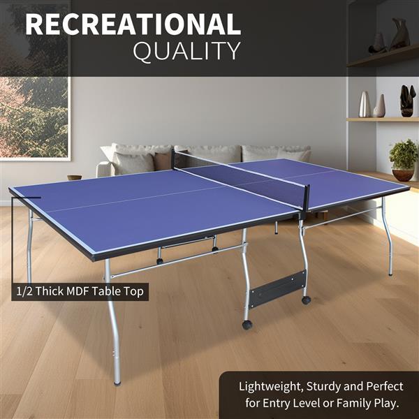 8-foot Medium-sized Table Tennis Table Foldable Portable Set - Outdoor Chilling