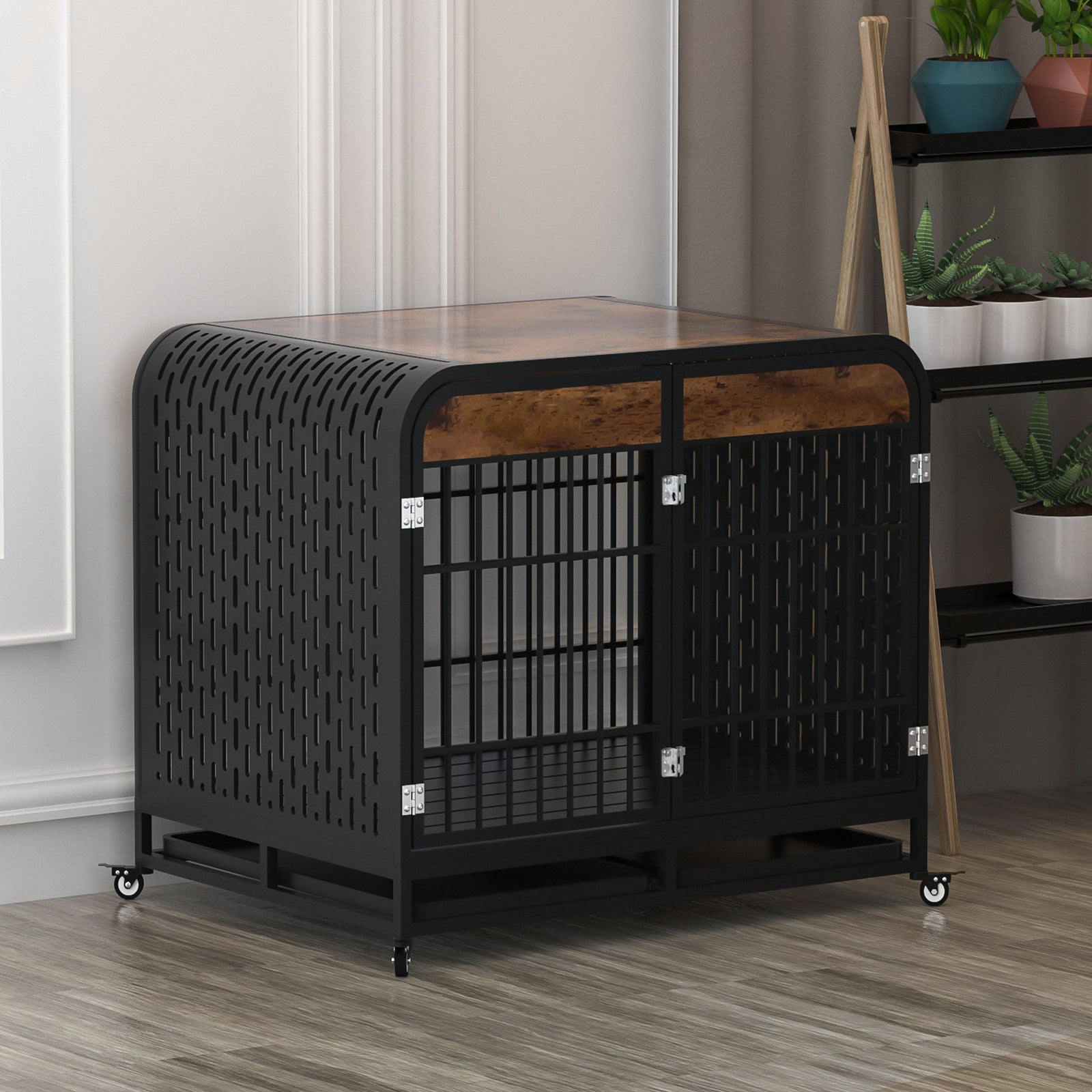 Heavy Duty Dog Crate Furniture Wooden Table 42inch Brown - Outdoor Chilling
