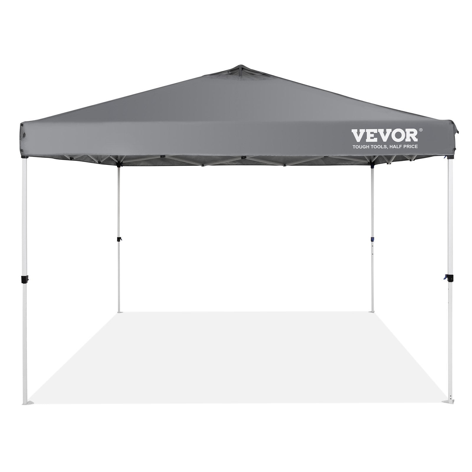 VEVOR Pop Up Canopy Tent, 10 X 10 Ft, 250 D PU Silver Coated Tarp, With Portable Roller Bag And 4 Sandbags, Waterproof And Sun Shelter Gazebo For Outdoor Party, Camping, Commercial Events, Dark Gray - Outdoor Chilling