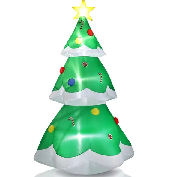 6.9 FT Lighted Christmas Inflatable Decoration, Inflatable Christmas Tree, Blow Up Yard Decorations With Built-in LED Lights For Holiday Party Front Yard Lawn Garden Decor - Outdoor Chilling