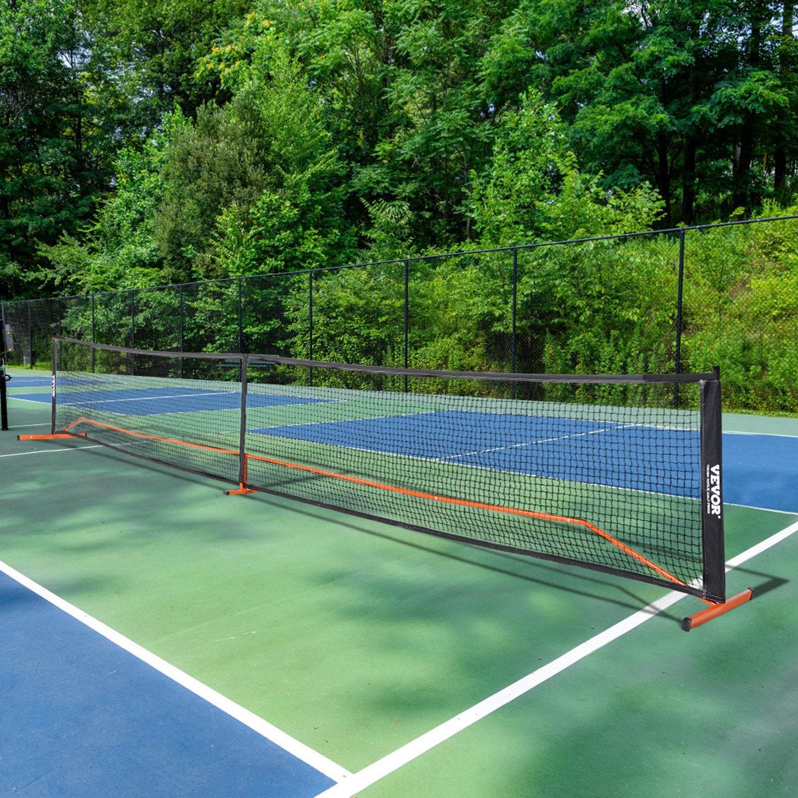 VEVOR Pickleball Net Set, 22FT Regulation Size Portable Pickleball System With Carrying Bag & Balls & Paddles, Weather Resistant Steady Metal Frame & Strong PE Net, For Outdoor Backyard, Driveway