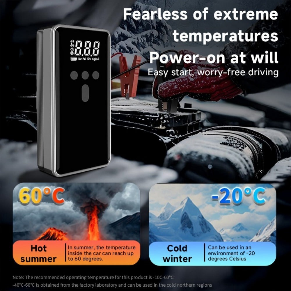 Car Battery Starter With Air Compressor 12V 2000A Car Battery Starter Digital Tire Inflator - Outdoor Chilling