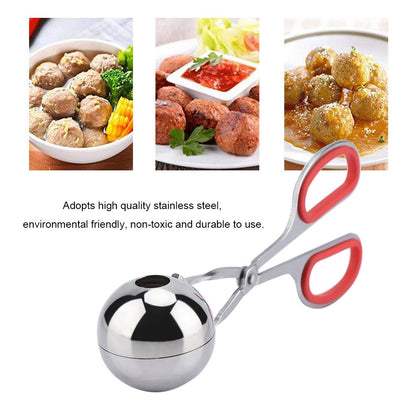 304 Stainless Steel NOn sticky Meatballs Rice Balls Clip Maker Mold Kitchen Tool (Red)