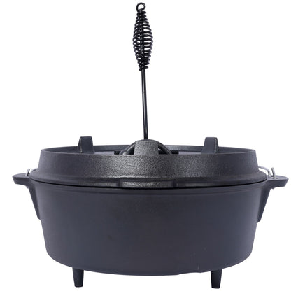 Outdoor Camping Deep Pot For Camping Fireplace Cooking Barbecue Baking Campfire With Leg Base