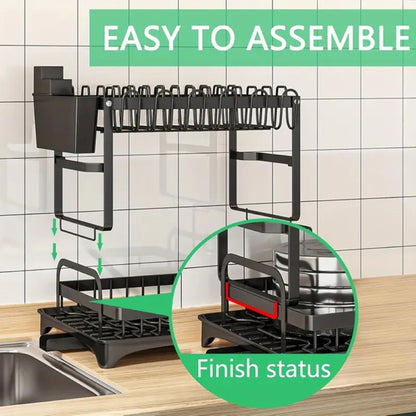 2nd Floor Large Kitchen Counter With Utensil Drying Rack, Equipped With Drainage Board