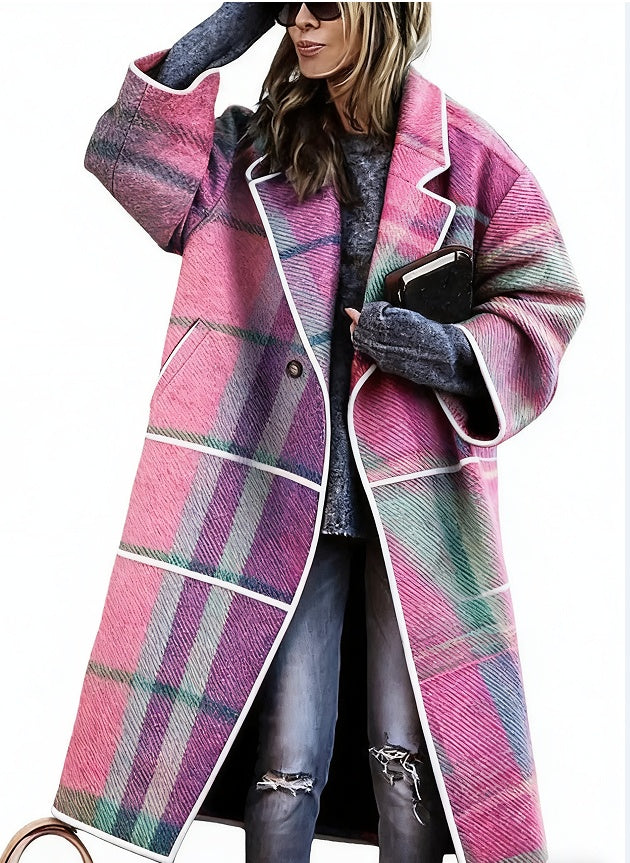 Lady's Multi -color  Long-sleeved  Coat - Outdoor Chilling