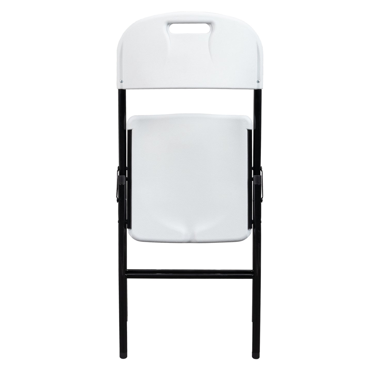 6pcs White Blow Molded Curved Back Seat Plastic Folding Chair For Courtyard