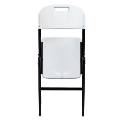 6pcs White Blow Molded Curved Back Seat Plastic Folding Chair For Courtyard
