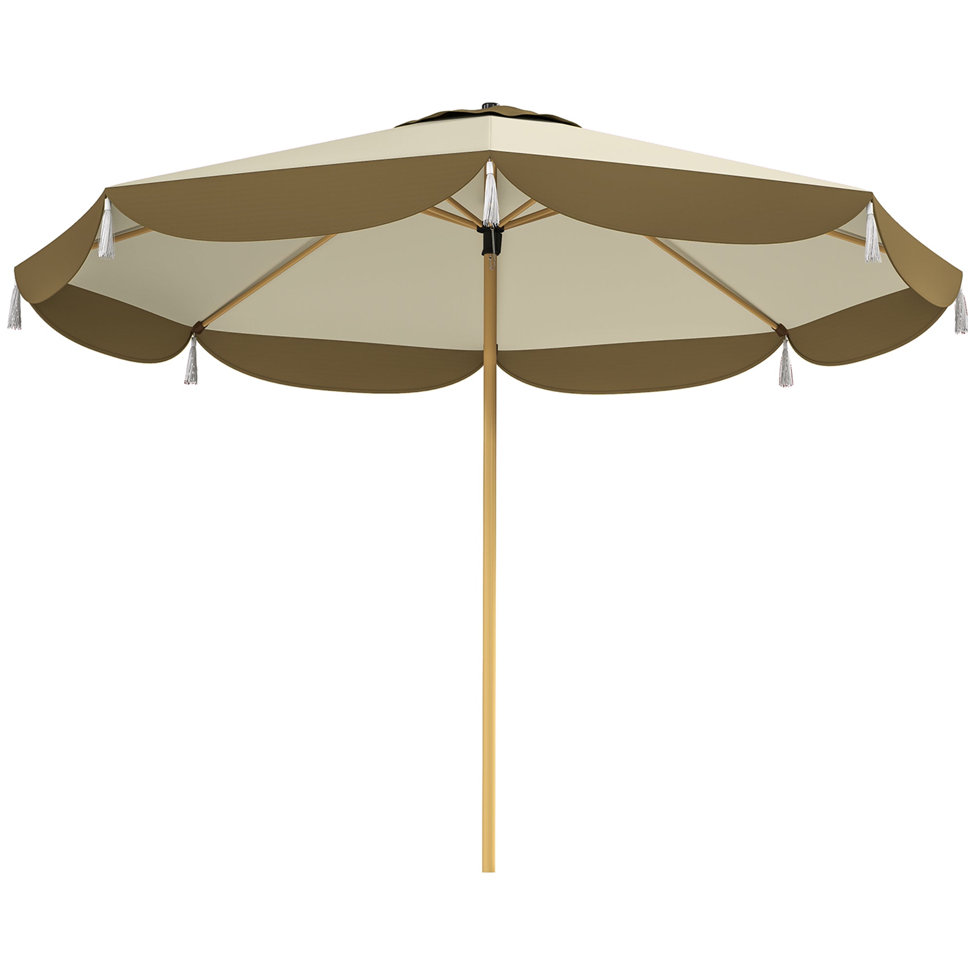 9FT Patio Umbrella,  Outdoor Market Umbrella With 8 Ribs, Vented Outdoor Table Umbrella For Deck, Backyard And Lawn, Cream White