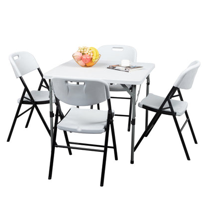 4pcs White Courtyard Plastic Folding Chairs