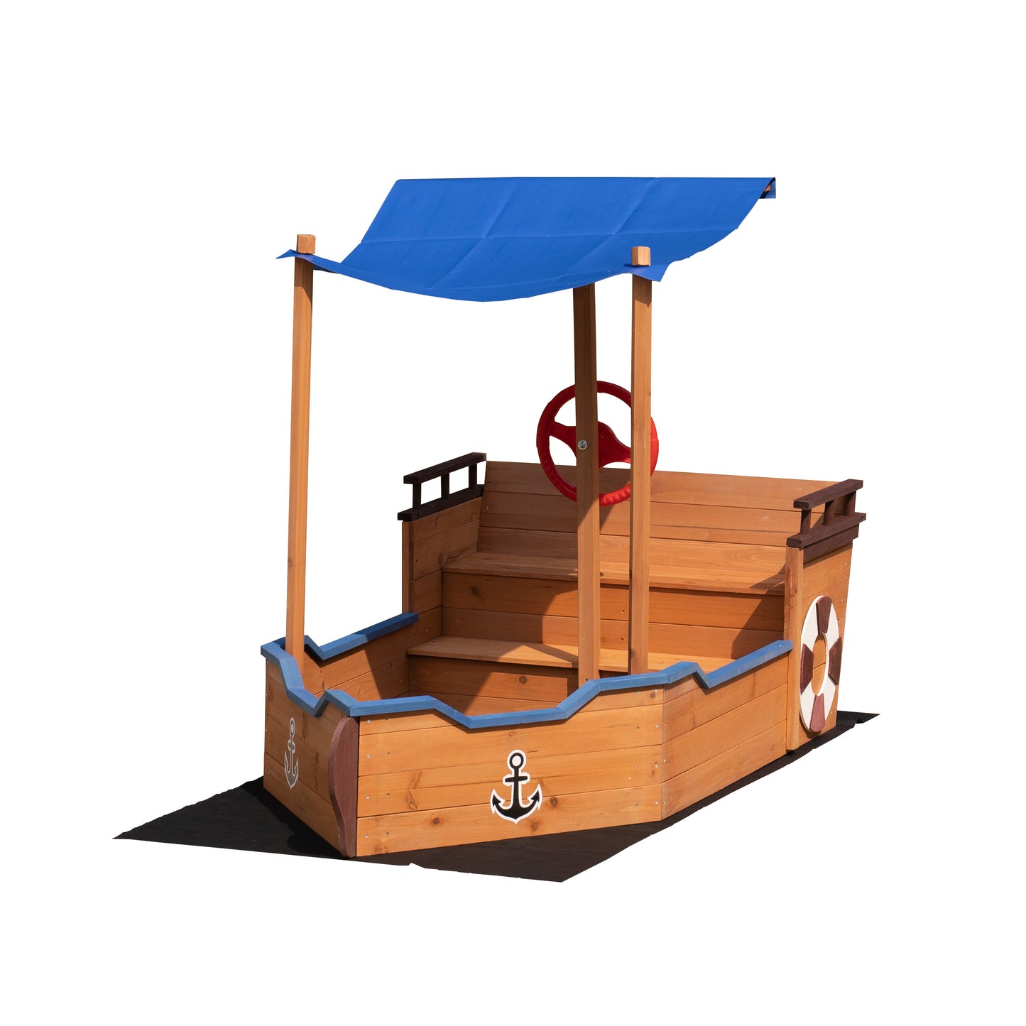 Wooden Sandbox With Storage Bench And Seat, Outdoor Toys For Children Aged 3-8 Years