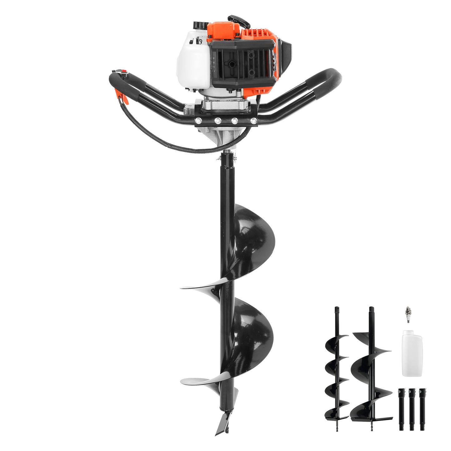 VEVOR Post Hole Digger, 52cc 1450W Auger Post Hole Digger, Gas Powered Earth Digger With Two Earth Auger Drill Bit3 Extension Rods, For Farmland, Garden And Plant, EPA Certification - Outdoor Chilling