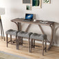 Bar Table Set With Power Socket, Bar Table And Chair Set, Suitable For Living Room, Dining Room, Games Room